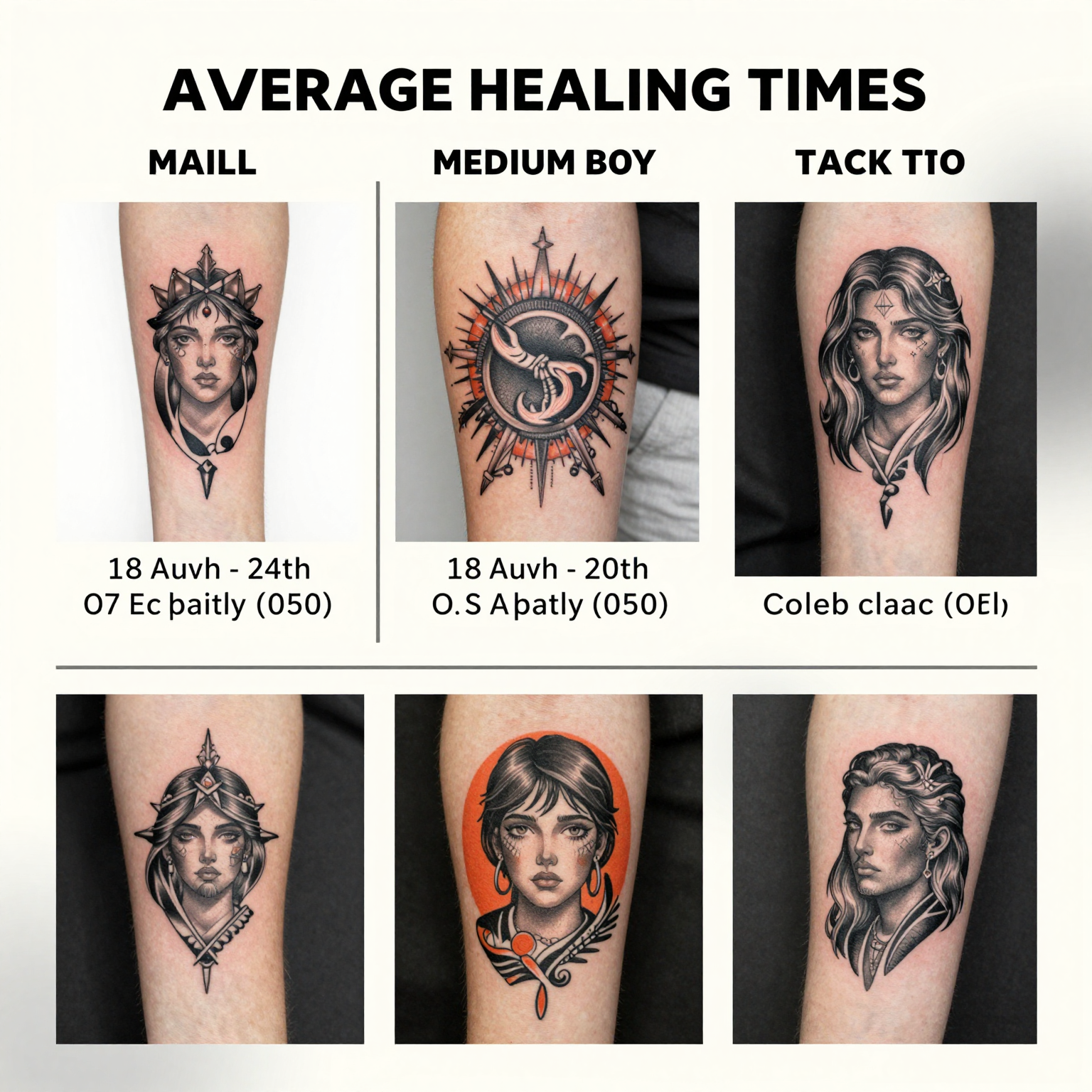 Tattoo Healing Times Infographic
