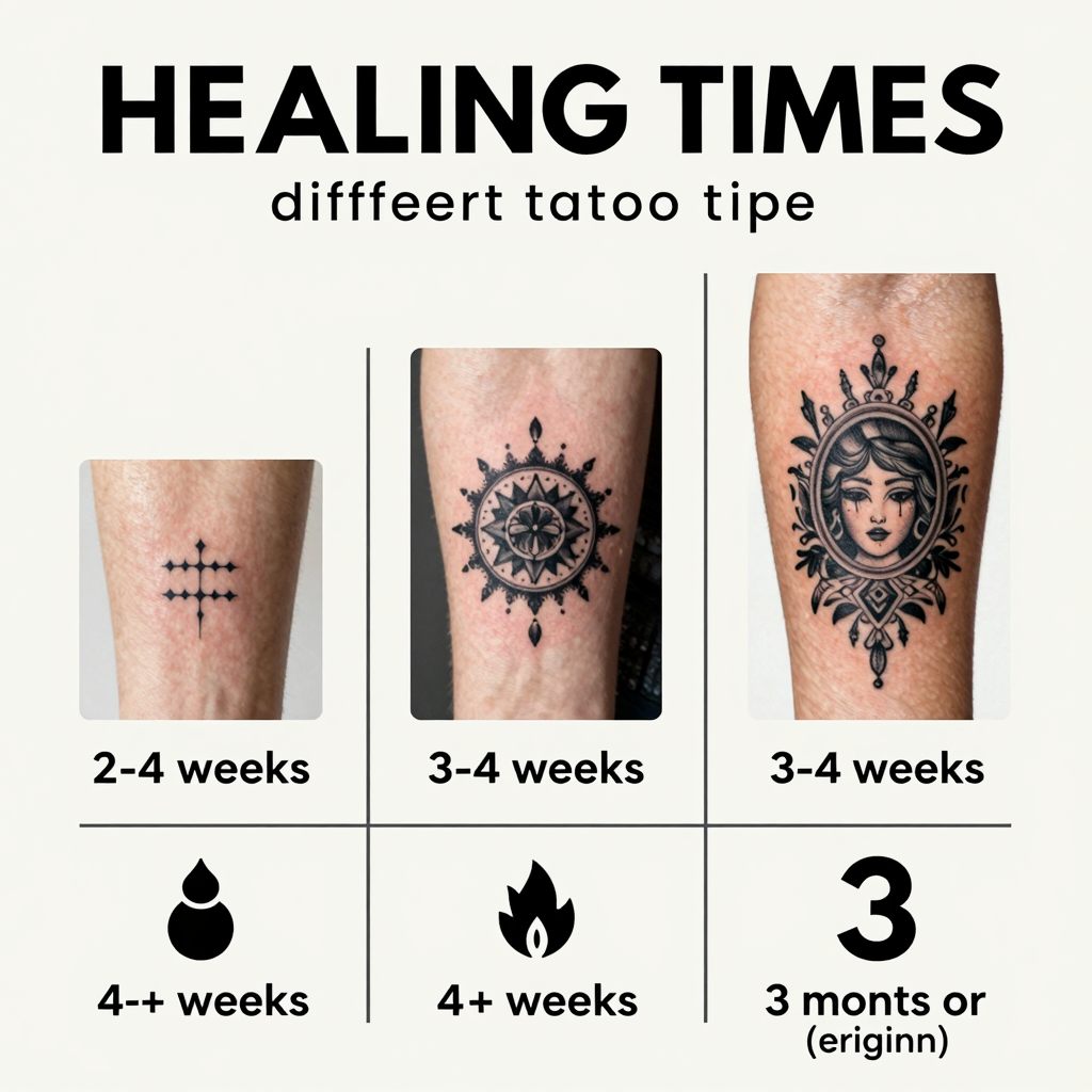 Healing Times for Different Tattoo Types